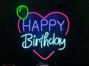 Premium LED neon light birthday printing services delivering high-quality prints for stunning visual impact.